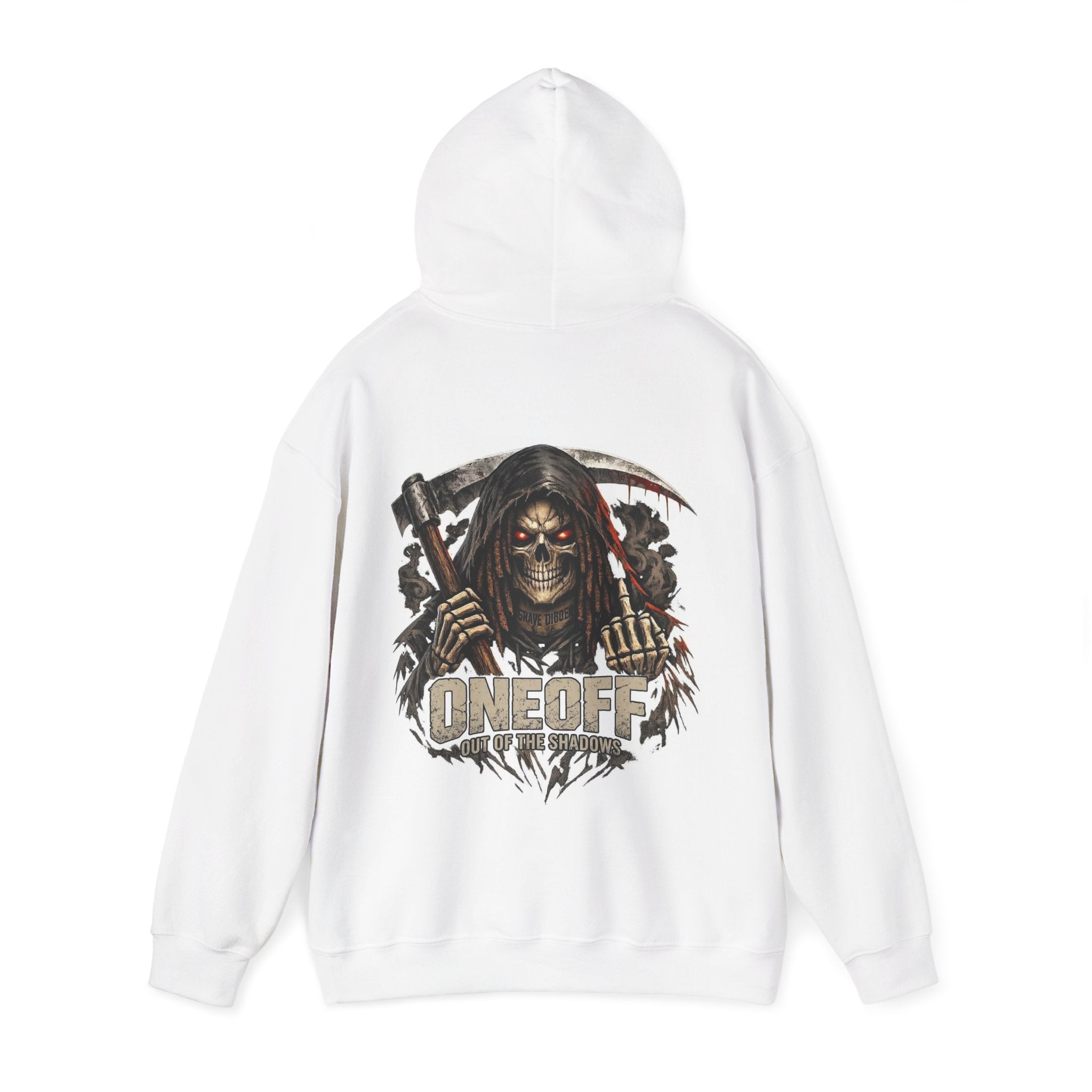 Grim Reaper "One Off" Hoodie — Gothic Skull Scythe Pullover