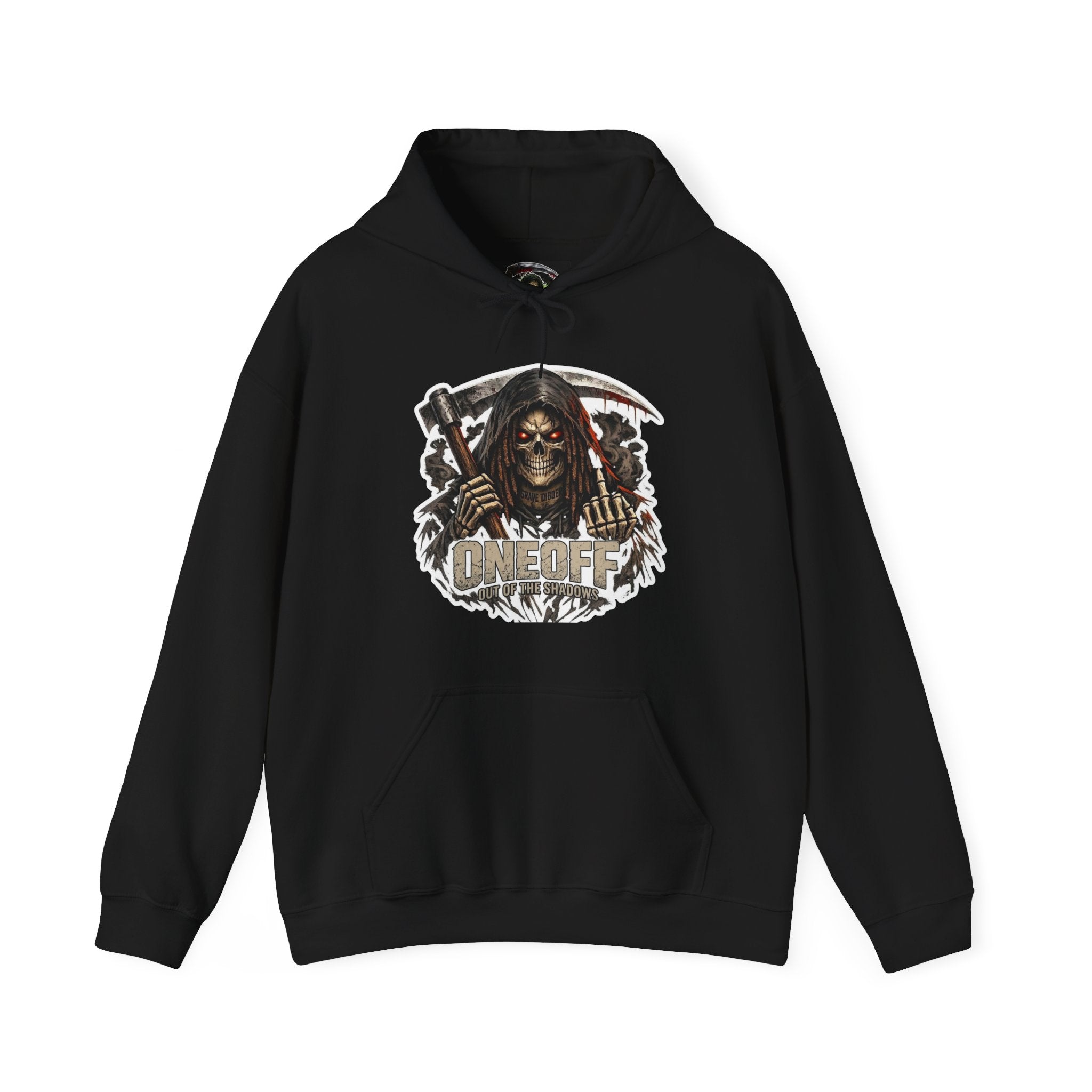 Grim Reaper "One Off" Hoodie — Gothic Skull Scythe Pullover