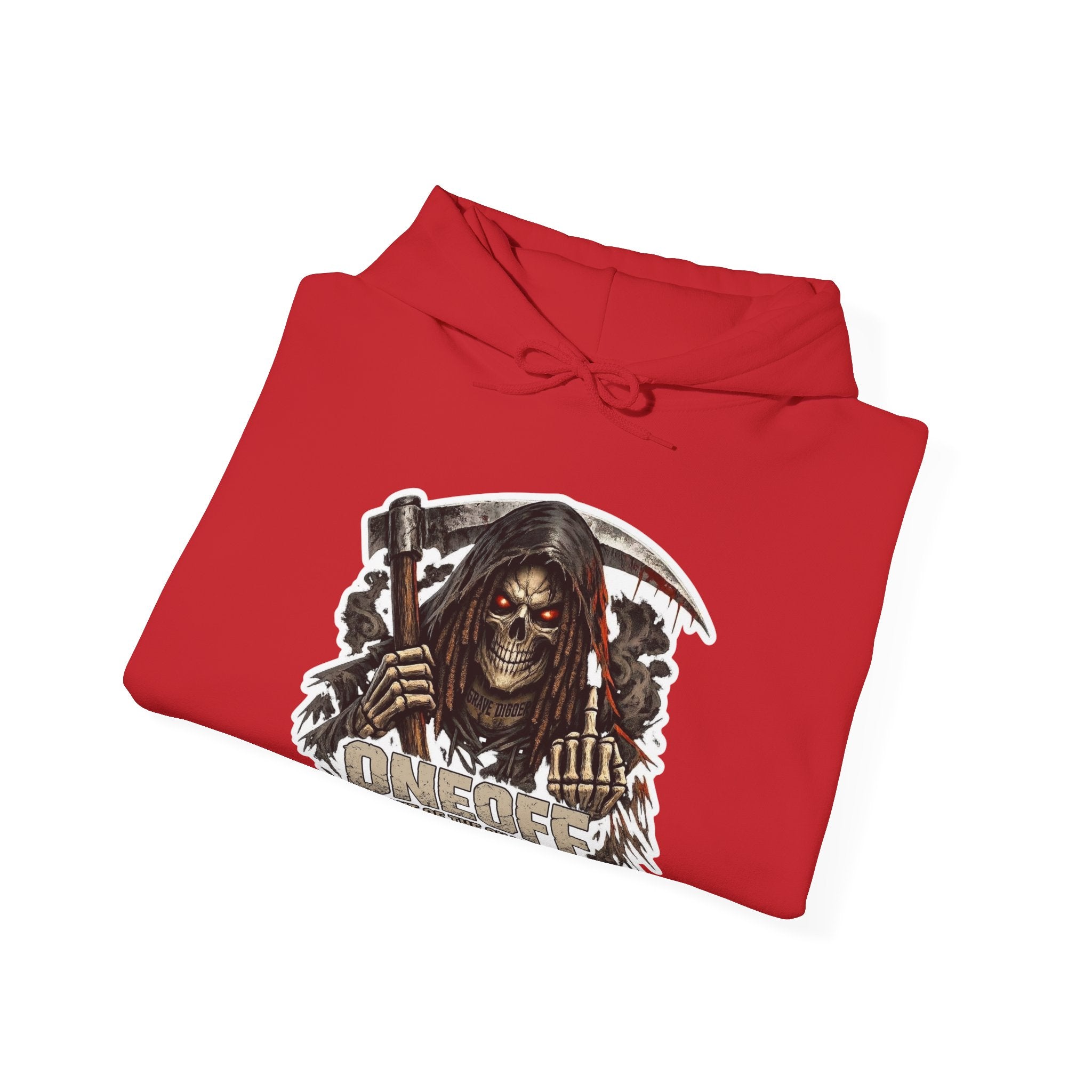 Grim Reaper "One Off" Hoodie — Gothic Skull Scythe Pullover
