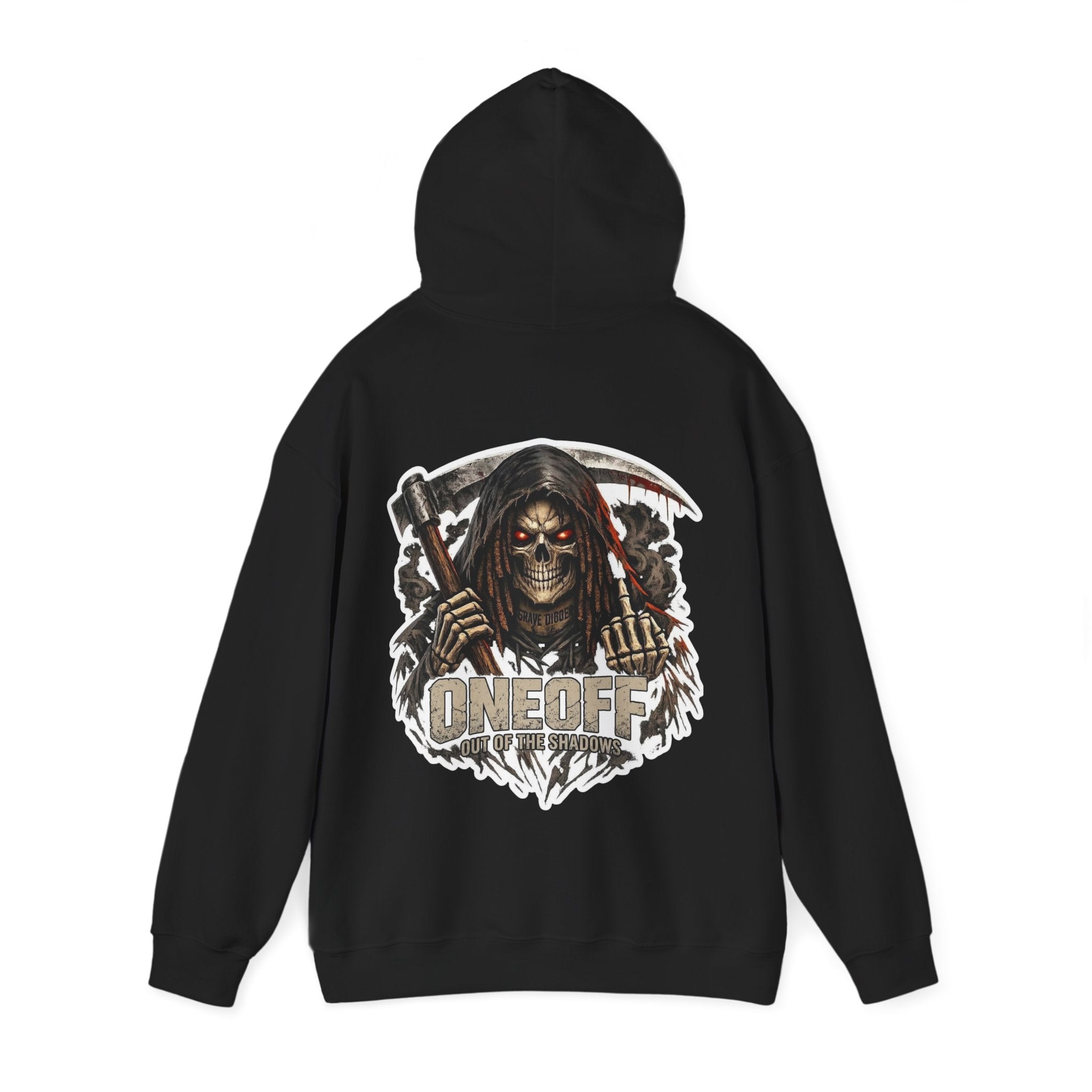 Grim Reaper "One Off" Hoodie — Gothic Skull Scythe Pullover