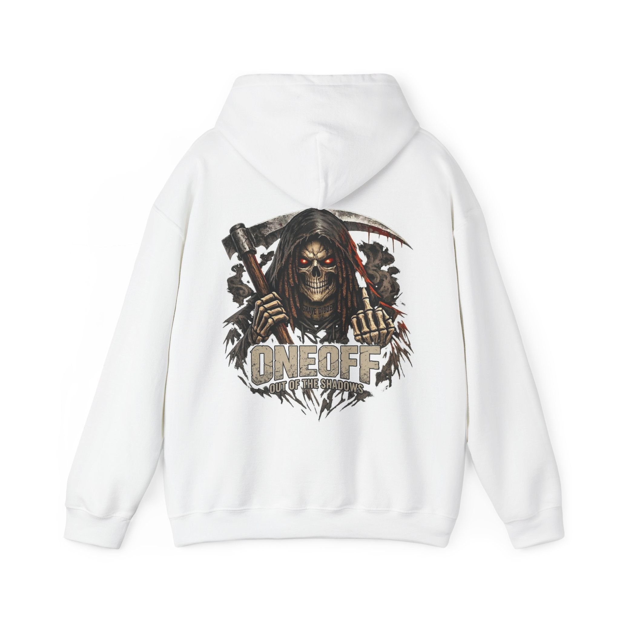 Grim Reaper "One Off" Hoodie — Gothic Skull Scythe Pullover