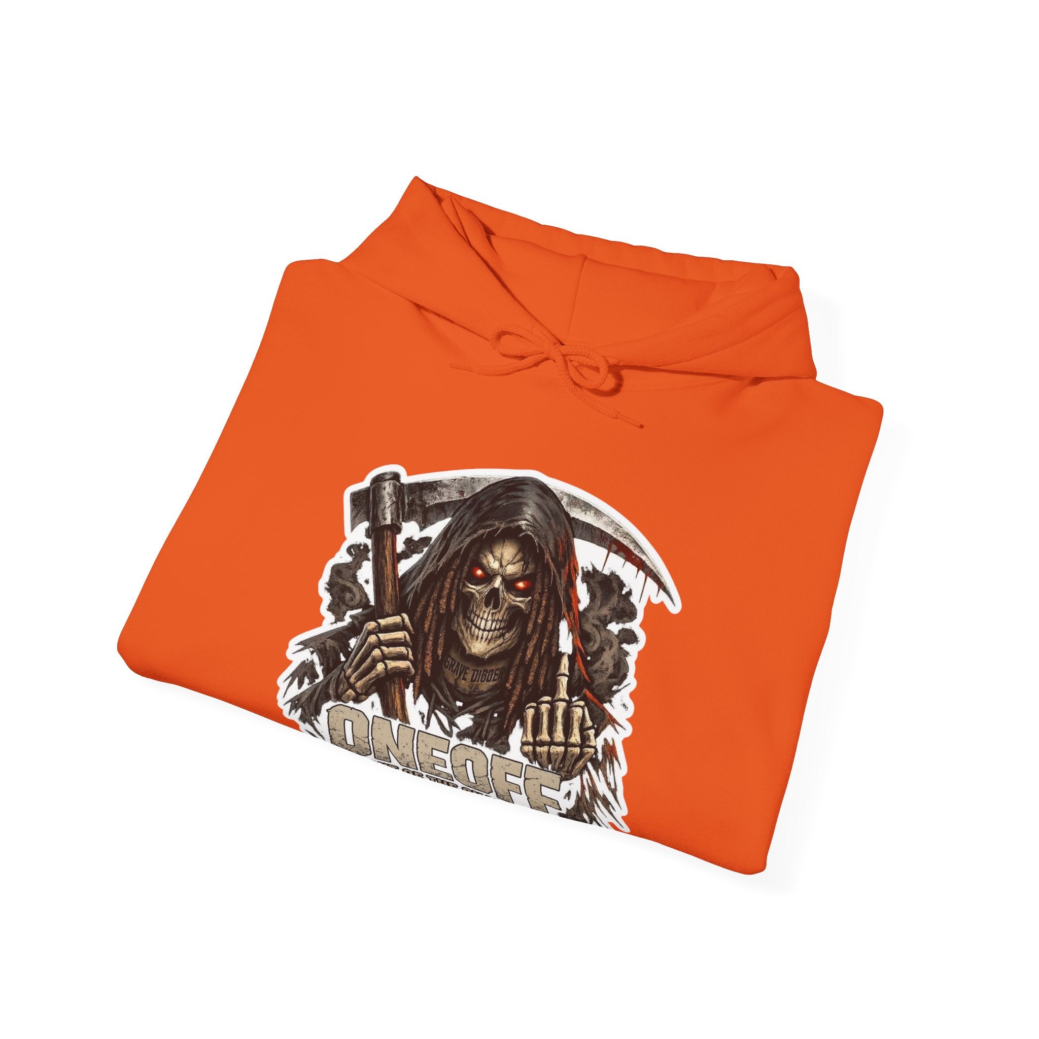 Grim Reaper "One Off" Hoodie — Gothic Skull Scythe Pullover