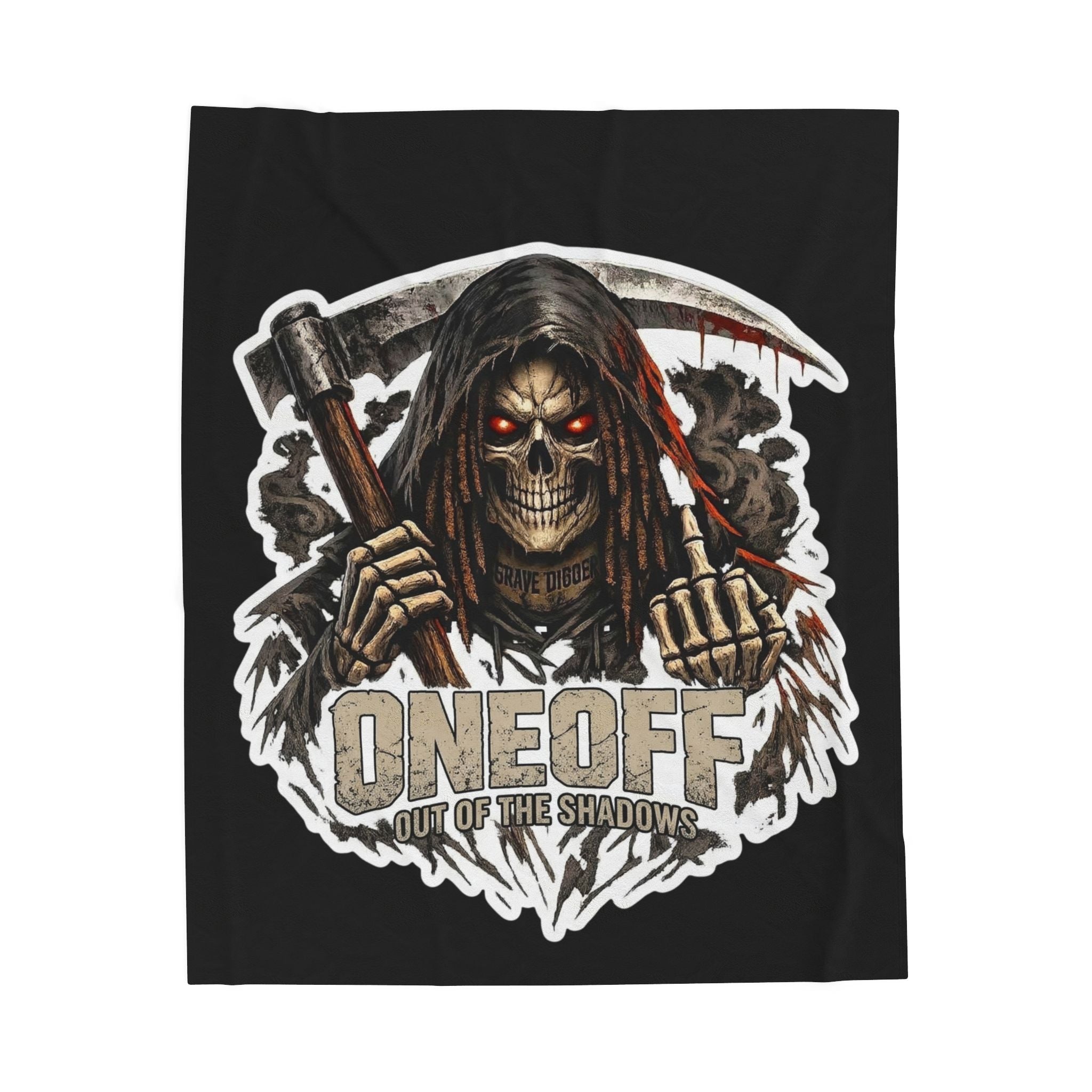 Reaper Graphic Plush Blanket – "One Off: Out of the Shadows" Velveteen Throw