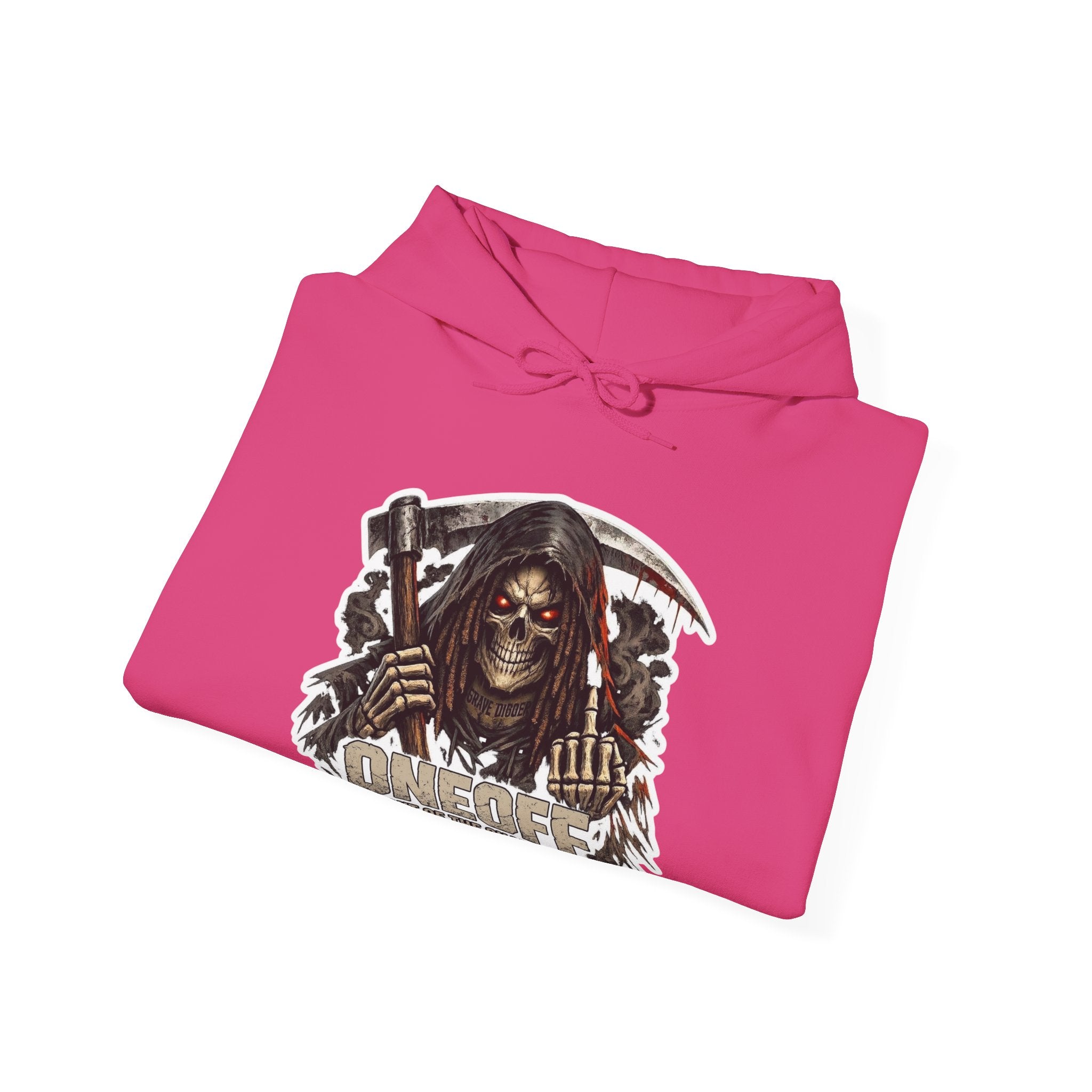 Grim Reaper "One Off" Hoodie — Gothic Skull Scythe Pullover