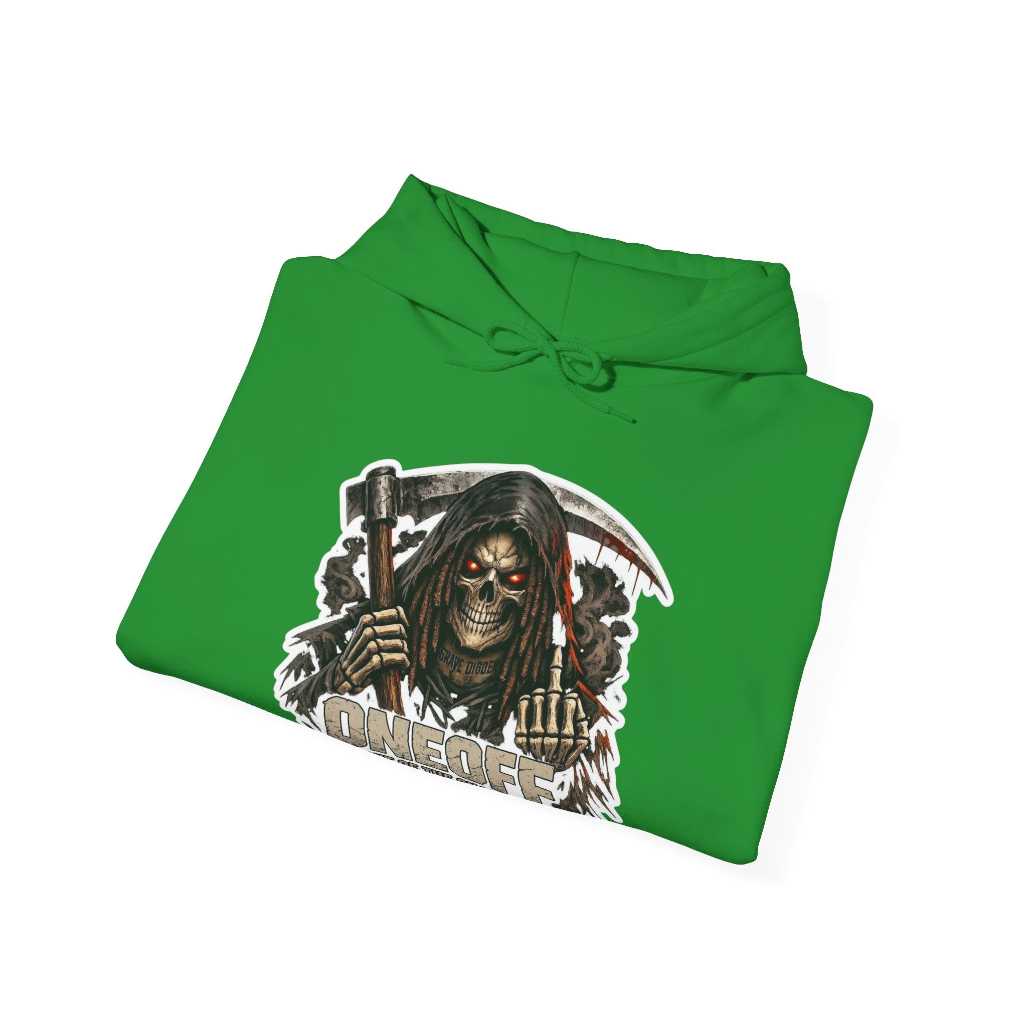 Grim Reaper "One Off" Hoodie — Gothic Skull Scythe Pullover